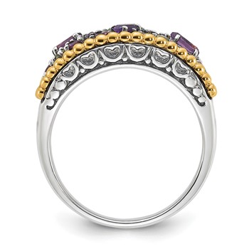 Sterling Silver w/14k Accent Multi Gemstone Ring — alternate view