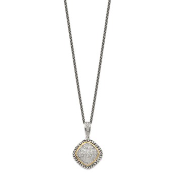 Shey Couture Sterling Silver with 14K Accent 18 Inch Antiqued Diamond Necklace — alternate view