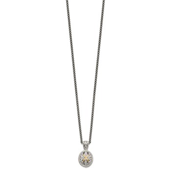 Shey Couture Sterling Silver Antiqued with 14K Accent 18 Inch Diamond Necklace — alternate view