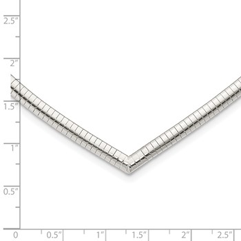 Sterling Silver 4mm Cubetto V-shaped Necklace — alternate view