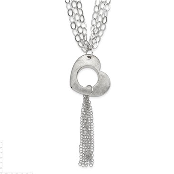 Sterling Silver with 2" Extension Heart Necklace — alternate view