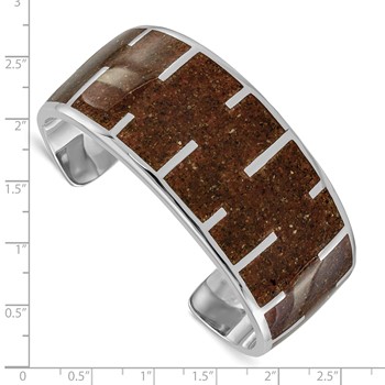 Sterling Silver Tan Resin & Sand Cuff Bracelet — alternate view