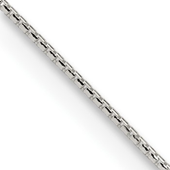Sterling Silver 1.1mm Diamond-cut Round Box Chain