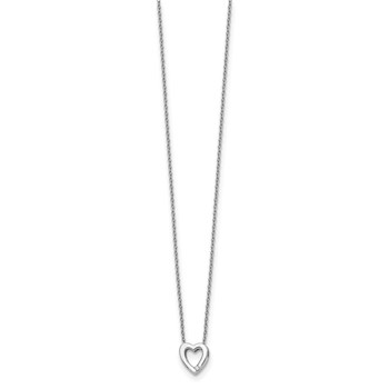 White Ice Sterling Silver Rhodium-plated Diamond 18 Inch Heart Necklace with 2 Inch Extender — alternate view