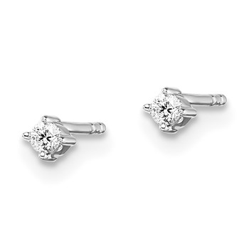 White Ice Sterling Silver Rhodium-plated Diamond Stud Post Earrings — alternate view