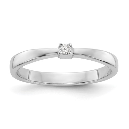 Sterling Silver RH Plated White Ice .03ct. Diamond Ring
