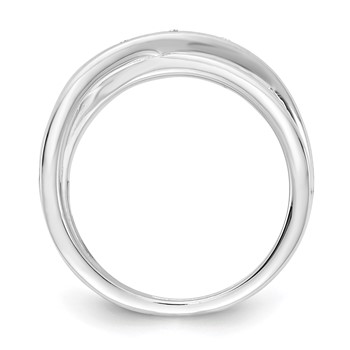 White Ice Sterling Silver Rhodium-plated Diamond Crossover Ring — alternate view