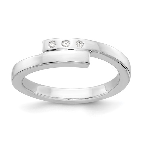 Sterling Silver RH Plated White Ice .03ct. Diamond Ring