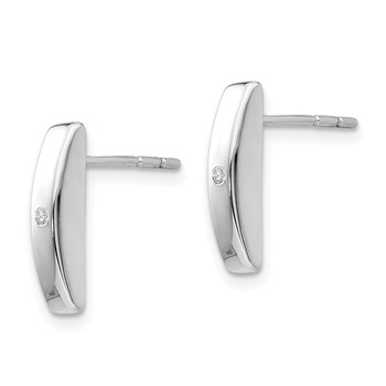 White Ice Sterling Silver Rhodium-plated Diamond Post Earrings — alternate view