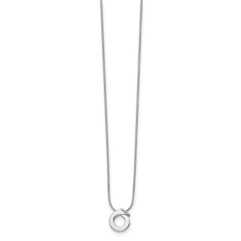 White Ice Sterling Silver Rhodium-plated 18 Inch Open Circle Diamond Necklace with 2 Inch Extender — alternate view