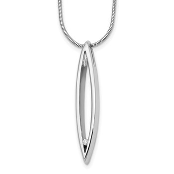 White Ice Sterling Silver Rhodium-plated 18 Inch Diamond Necklace with 2 Inch Extender