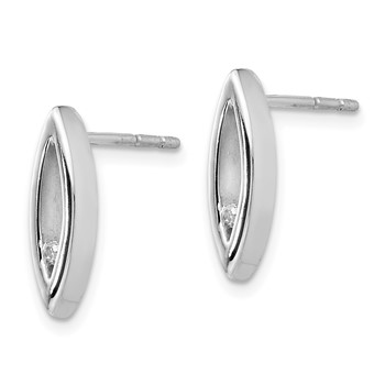White Ice Sterling Silver Rhodium-plated Diamond Post Earrings — alternate view