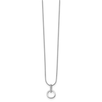 White Ice Sterling Silver Rhodium-plated 18 Inch Open Circle Diamond Necklace with 2 Inch Extender — alternate view