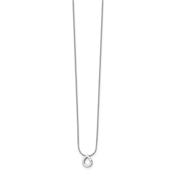 White Ice Sterling Silver Rhodium-plated 18 Inch Diamond Teardrop Necklace with 2 Inch Extender — alternate view