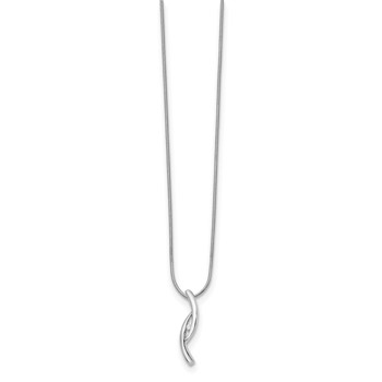 White Ice Sterling Silver Rhodium-plated 18 Inch Diamond Necklace with 2 Inch Extender — alternate view