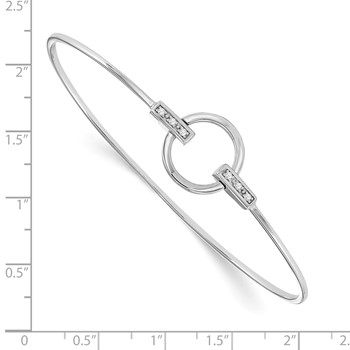 White Ice Sterling Silver Rhodium-plated Diamond Bangle — alternate view