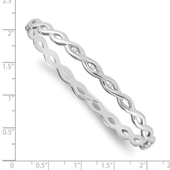 White Ice Sterling Silver Rhodium-plated Diamond Twist Bangle — alternate view