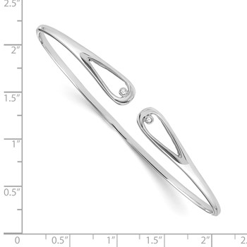 White Ice Sterling Silver Rhodium-plated Diamond Bangle — alternate view