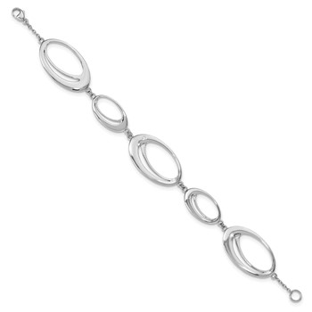 White Ice Sterling Silver Rhodium-plated Diamond 7 Inch Fancy Ovals Bracelet — alternate view