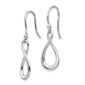 White Ice Sterling Silver Rhodium-plated Diamond Shepherd Hook Dangle Earrings — alternate view