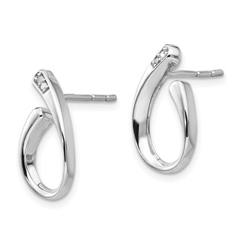 White Ice Sterling Silver Rhodium-plated Diamond Post Earrings — alternate view