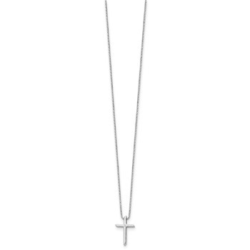 White Ice Sterling Silver Rhodium-plated 18 Inch Diamond Cross Necklace with 2 Inch Extender — alternate view