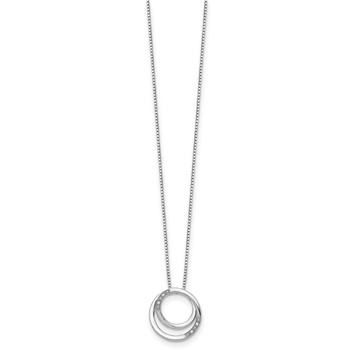 White Ice Sterling Silver Rhodium-plated 18 Inch Diamond Necklace with 2 Inch Extender — alternate view