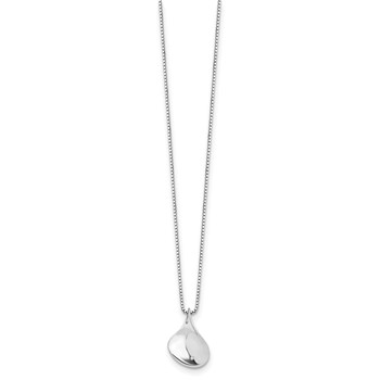 White Ice Sterling Silver Rhodium-plated 18 Inch Diamond Teardrop Necklace with 2 Inch Extender — alternate view