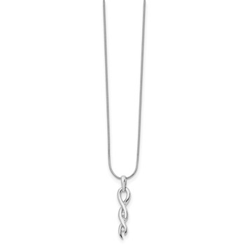 White Ice Sterling Silver Rhodium-plated Diamond 18 Inch Twist Necklace with 2 Inch Extender — alternate view