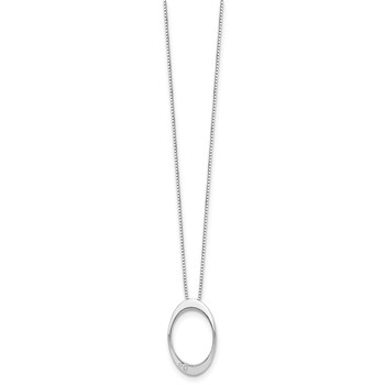 White Ice Sterling Silver Rhodium-plated 18 Inch Diamond Open Oval Necklace with 2 Inch Extender — alternate view