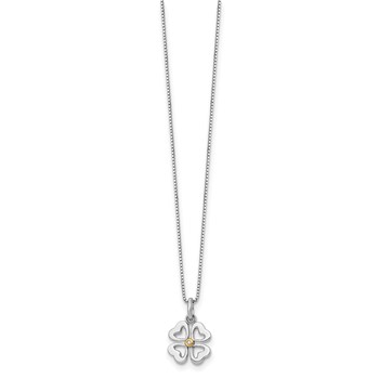 White Ice Sterling Silver Rhodium-plated Gold-tone 18 Inch Diamond Four Hearts Necklace with 2 Inch Extender — alternate view
