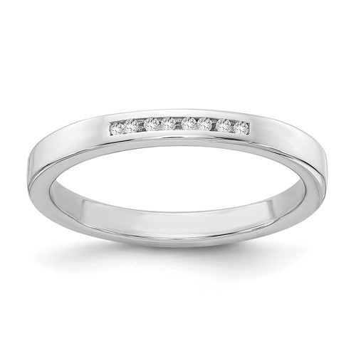 Sterling Silver RH Plated White Ice .08ct. Diamond Ring