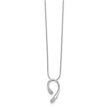 White Ice Sterling Silver Rhodium-plated 18 Inch Diamond Necklace with 2 Inch Extender — alternate view