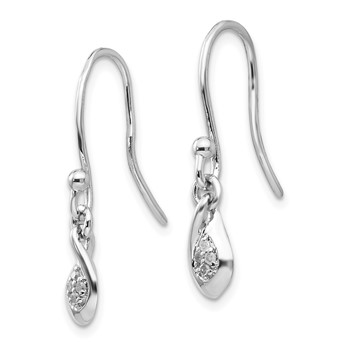 White Ice Sterling Silver Rhodium-plated Diamond Shepherd Hook Dangle Earrings — alternate view