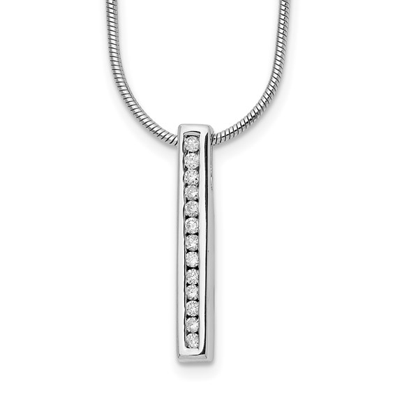 Sterling Silver White Ice .13ct Diamond Vertical Bar Necklace Sterling Silver White Ice .13ct Diamond Vertical Bar Necklace