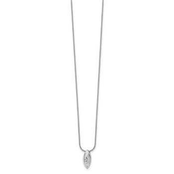 White Ice Sterling Silver Rhodium-plated Satin and Polished 18 Inch Diamond Necklace with 2 Inch Extender — alternate view