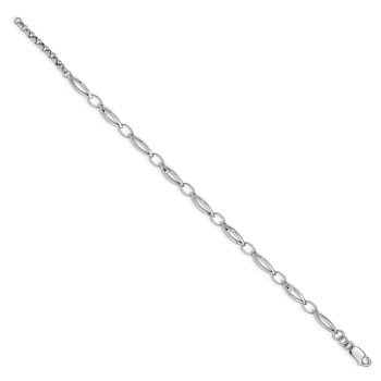 White Ice Sterling Silver Rhodium-plated 7 Inch Diamond Bracelet with 1 Inch Extender — alternate view