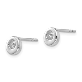 White Ice Sterling Silver Rhodium-plated Diamond Open Circle  Stud Post Earrings — alternate view