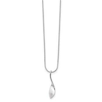 White Ice Sterling Silver Rhodium-plated 18 Inch Diamond Twisted Pendant Necklace with 2 Inch Extender — alternate view