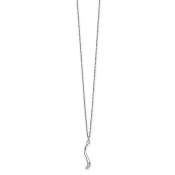 White Ice Sterling Silver Rhodium-plated 18 Inch Swirl Diamond Necklace with 2 Inch Extender — alternate view