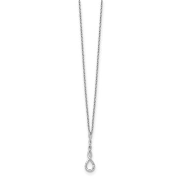 White Ice Sterling Silver Rhodium-plated 18 Inch Twisted Diamond Accent Necklace with 2 Inch Extender — alternate view