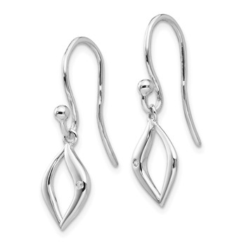 White Ice Sterling Silver Rhodium-plated Diamond Shepherd Hook Earrings — alternate view
