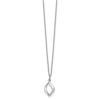 White Ice Sterling Silver Rhodium-plated 18 Inch Diamond Necklace with 2 Inch Extender — alternate view