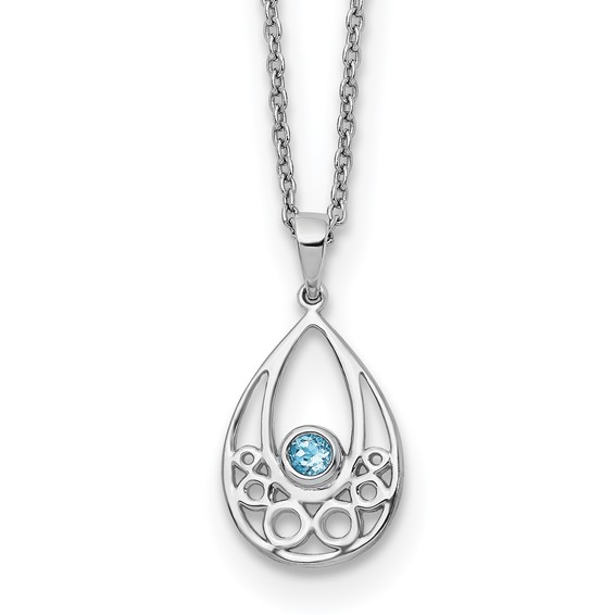 Sterling Silver White Ice Blue Topaz Necklace Sterling Silver White Ice Blue Topaz Necklace