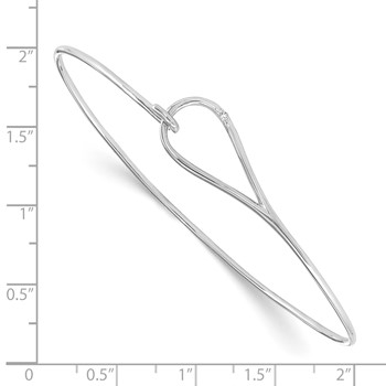 White Ice Sterling Silver Rhodium-plated Diamond Bangle — alternate view