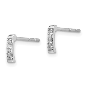 White Ice Sterling Silver Rhodium-plated Diamond Post Earrings — alternate view