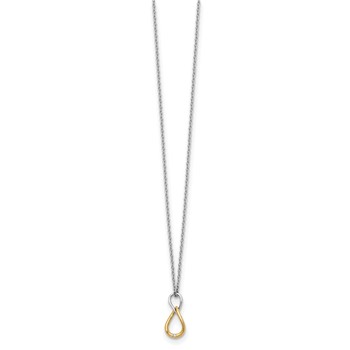 White Ice Sterling Silver Rhodium-plated Gold-tone 18 Inch Diamond Necklace with 2 Inch Extender — alternate view