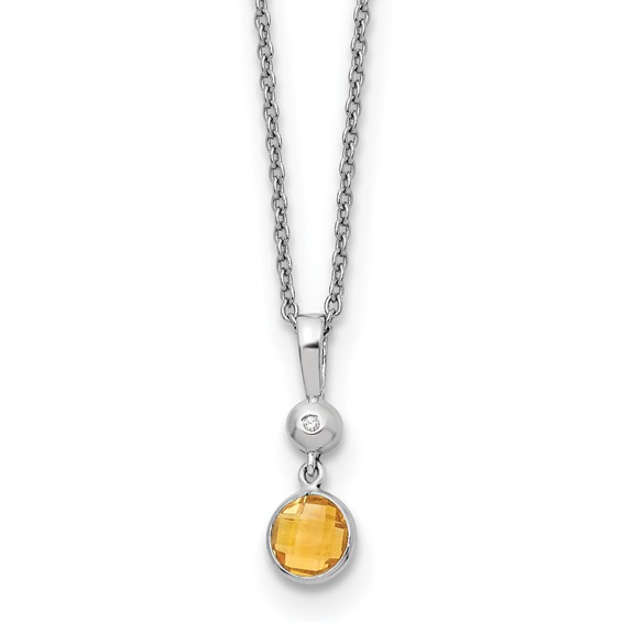 Sterling Silver White Ice Diamond and Citrine Teardrop Earrings Sterling Silver White Ice Diamond and Citrine Teardrop Earrings