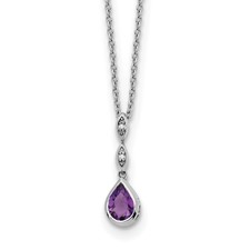 Sterling Silver White Ice Diamond and Citrine Teardrop Necklace