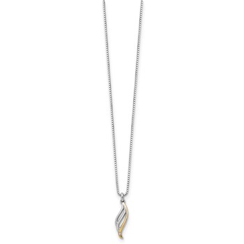 White Ice Sterling Silver Rhodium-plated Gold-tone 18 Inch Diamond Necklace with 2 Inch Extender — alternate view
